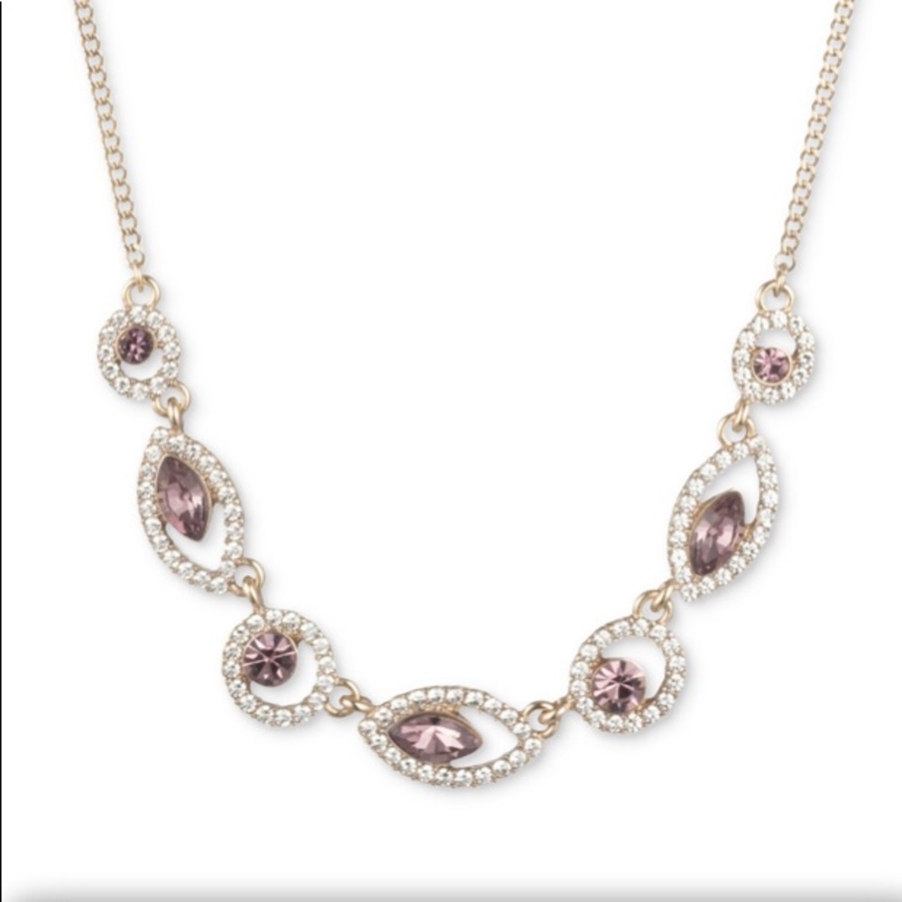 Givenchy Pave Crystal Orb Frontal Necklace With Extender NWT